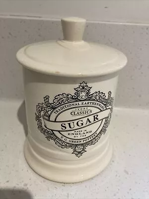 Buy Cloverleaf, Cornishware T G Green Pottery Ivory Classics Sugar Jar • 15£