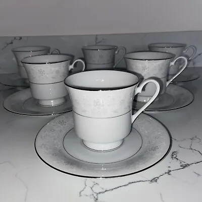 Buy Crown Ming Queens Lace Fine China Cups & Saucers X 6 • 11.99£