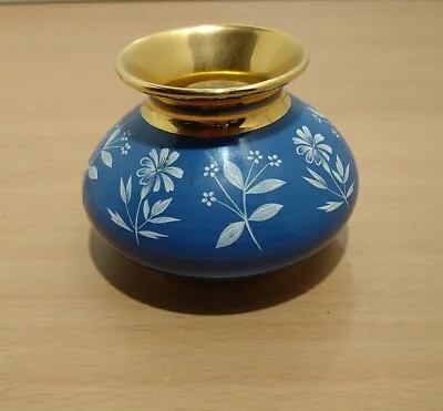 Buy Vintage PRINKNASH POTTERY 3'' Vase, Blue Floral With Gold Neck, Collectable  • 13.97£