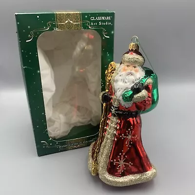 Buy Glassware Art Studio Mouth Blown Glass 7  Santa Claus Ornament In Box Poland • 28.90£