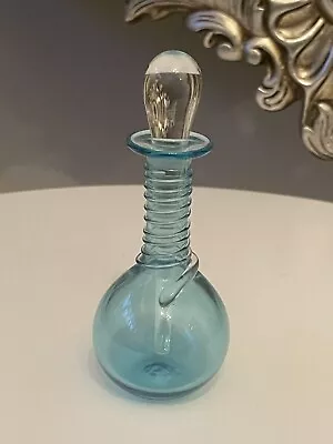 Buy Aqua Blue Decretive Ornate Bottle With Stopper • 5£