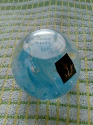 Buy Langham Abstract Paperweight - Blue Swirls, Label, Signed On Base - Paul Miller • 10.99£