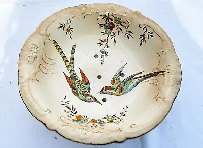 Buy Vintage Antique Pottery Drainer Devon Ware Fieldings Oriental Bowl Dish Veg • 29.99£