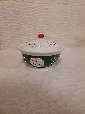Buy Pfaltzgraff  Embossed Winterberry Candy Dish Sugar Bowl Holly Berries Bells • 15.08£