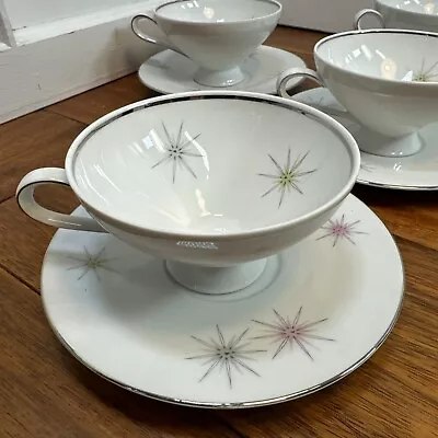 Buy Atomic Starburst Galaxy Cathedral Bavaria West Germany Tea Cups Saucers Lot 11 • 53.75£