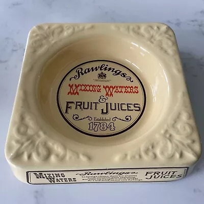 Buy Vintage Rawlings Mixing Waters&Fruit Juices Ceramic Ashtray Royal Cauldon • 5£