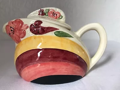 Buy Vintage SHORTER Pottery Art Deco Teapot Rainbow Design • 4.99£