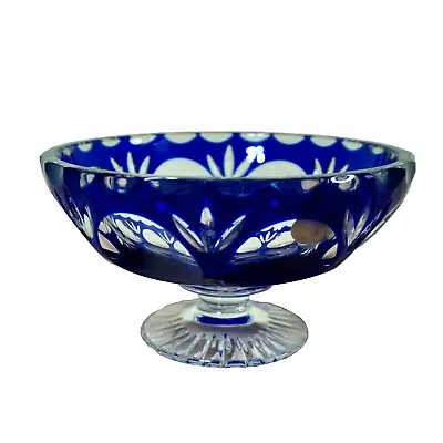 Buy Nachtmann Bamberg Cut Lead Crystal Cobalt Blue Compote Bowl Candy Dish German • 93.65£