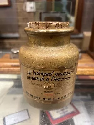 Buy Vintage Stoneware Amora Old Fashioned Mustard Jar 500g Made In France  • 16.39£