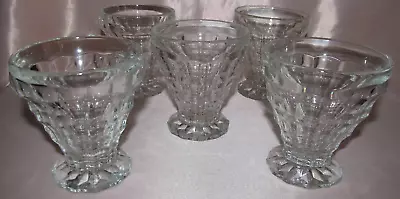 Buy Series Of 5 Glasses Water Antique Crystal Moulded Boho Czechoslovakia Deco Art • 39.96£