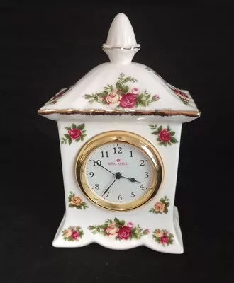Buy Royal Albert OLD  COUNTRY ROSES Carriage Mantle Clock  1962 Bone China EUC • 47.16£
