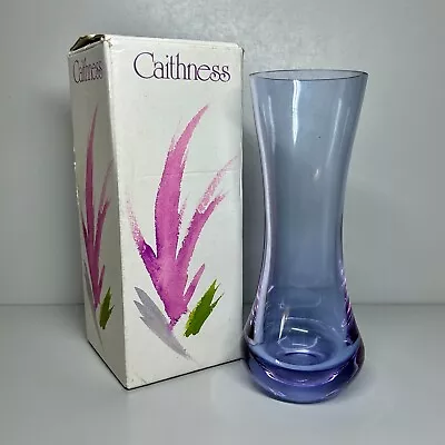 Buy Vintage Caithness Glass Vase Purple/Blue Handmade In Scotland BOXED • 16.99£