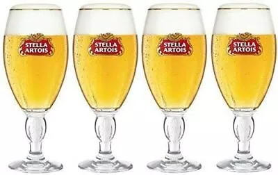 Buy 4 X Stella Artois Glass, 33cl To Line, Nucleated, NEW • 13.99£