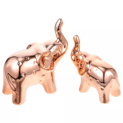 Buy  2pcs Lovely Style Ceramic Elephant Ornament Chic Ceramic Elephant Shaped • 15£