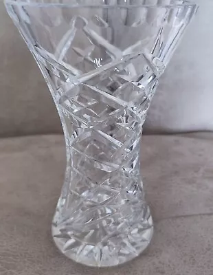 Buy Vintage Heavy Lead Crystal Deep Cut Glass Vase Excellent Condition No Damage  • 20£
