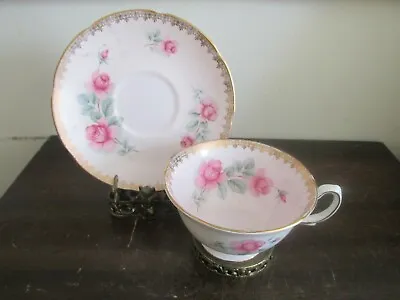 Buy Royal Grafton England Porcelain Bone China Tea Cup And Saucer Pink Roses Gold • 28.39£