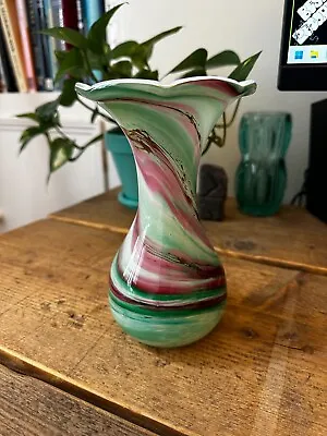 Buy Vintage Isle Of Wight Alum Bay Glass Swirled Art Vase • 25£