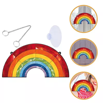 Buy  Stained Glass Window Hangings Rainbow Christmas Ornaments Acrylic Listing • 9.20£