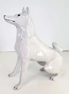 Buy Vintage White Siberian Husky Dog Puppy Lomonosov Russia Porcelain Figurine • 119.87£