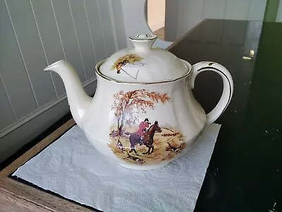 Buy Vintage Alfred Meakin Hunting & Fishing Theme China/Porcelain Teapot. • 3.99£