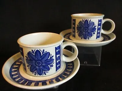 Buy Midwinter Stonehenge Blue Dahlia 2 Teacups And Saucers Jessie Tait • 6.50£