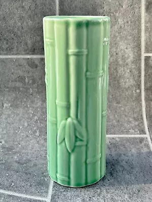 Buy Vintage Green Ceramic Pottery Vase Bamboo Pattern Chinese • 19.99£