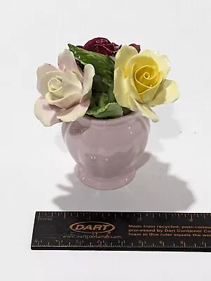 Buy Vintage Royal Adderley Bone China 3 Rose Bouquet Small Pink Vase Made In England • 6.63£