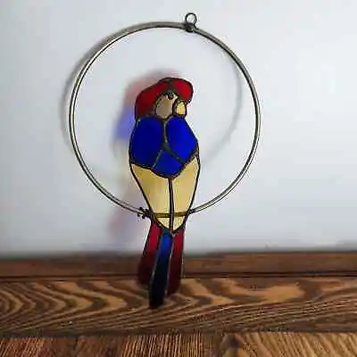 Buy Beautiful Vintage Tiffany Style Parrot Stain Glass Window Hanging • 20.14£