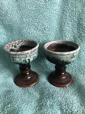 Buy Set Of Two Vintage Woburn Pottery Ceramic Wine Goblets • 10£