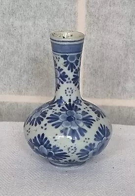 Buy Delft Blue And White Pottery Vase Miniature Figurine Vintage Floral Collectable • 35£
