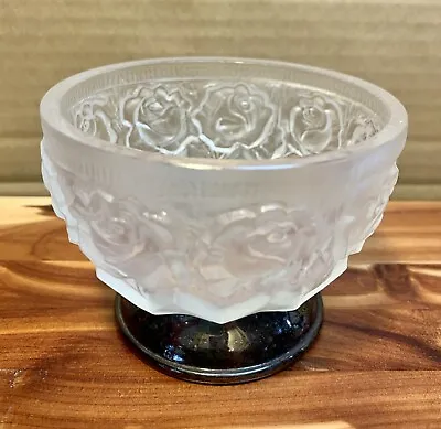 Buy VINTAGE FROSTED LEAD CRYSTAL Serving Bowl  Roses  William Adams - Nice! • 19.17£