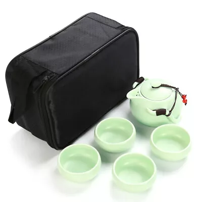 Buy  Portable Travel Tea Set Porcelain Kung Fu Tea Ware With A Teapot & 4 Teacups & • 17.21£