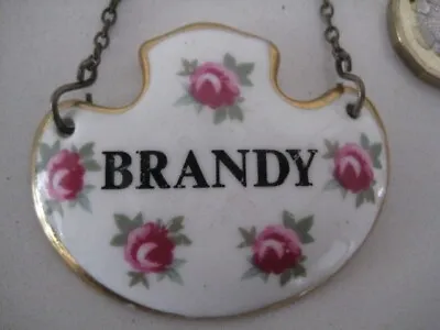 Buy Vintage Royal Adderley Bone China Porcelain Decanter Label Tag Brandy Roses Buds • 22.99£