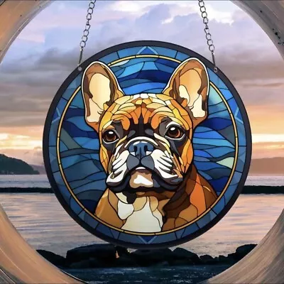 Buy 15 Cms French Bulldog Stained Glass Effect Sun Catcher / Window • 12£