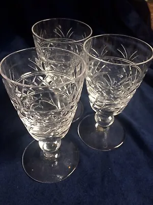 Buy Vintage Stuart Cut Crystal Glasgood Quality Drinking Glasses Set 3,g/c,10cm Tall • 6£