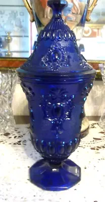 Buy Antique Victorian Cobalt Blue Glass Cut Through  Urn Vase • 45£