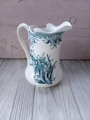 Buy Antique Alberta Colonial Pottery Stoke England Blueish/Green Pitcher • 56.45£