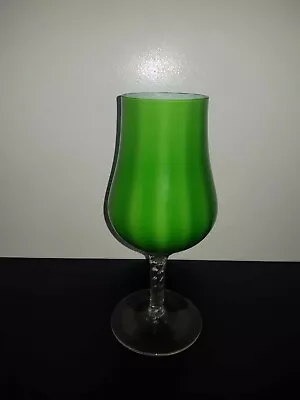 Buy Rare Empoli Green Cased Balloon Twist Stem Hand Blown Footed Glass Vase 1960 9  • 27£