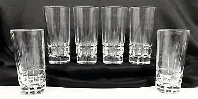Buy Libbey SQUIRE Coolers Square Heavy Base Highball Drinking 16 Oz. Cut Glass Vtg 6 • 34.19£