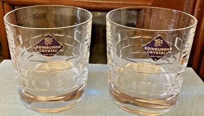 Buy Edinburgh Crystal SKIBO Pattern Whisky Tumblers Pair 3 3/8  Tall • 28.99£