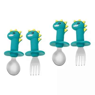 Buy 2 Sets  Training Tableware Chick Learning Spoon Fork Toddler Eating Tool • 14.65£