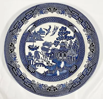 Buy Churchill Blue Willow DINNER Plate 10 1/4  Staffordshire England Vtg Tableware • 10.56£
