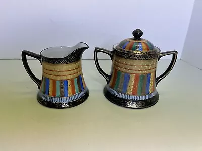 Buy Vintage Japan Thousand Faces  Covered Sugar And Creamer Set Tea Dining China Pic • 31.28£