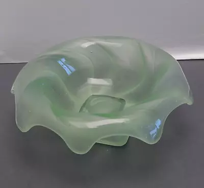 Buy Vintage 1930s Bagley # 3061 Art Deco Frosted Green Glass Equinox Posy Bowl   • 11.99£