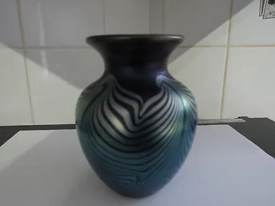 Buy Iridescent Okra Studio Glass Vase. Glass Guild Founder Member 1997 / 1998 . 816 • 45£