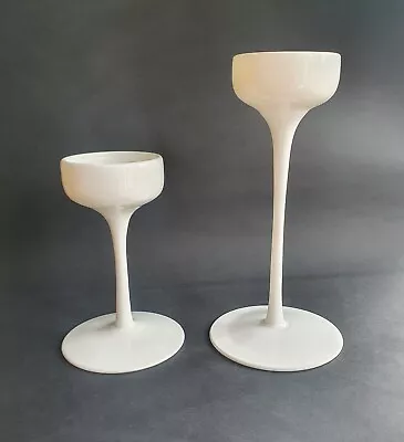 Buy 2 X IKEA Blomster WHITE Glass Candle Holders VGC Rare Discontinued  • 30£