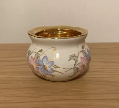 Buy Prinknash Pottery Vintage Pot Floral Design Small Cream And Gold Colour • 9.99£