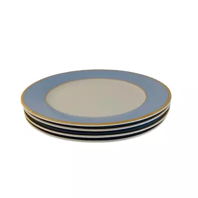 Buy Doulton Bruce Oldfield Dinner Plate X4 Tableware Plates Blue White Gold 10  2004 • 23.99£