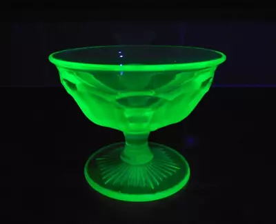 Buy Vintage Art Deco Uranium Glass Dessert Bowl / Dish • 12£