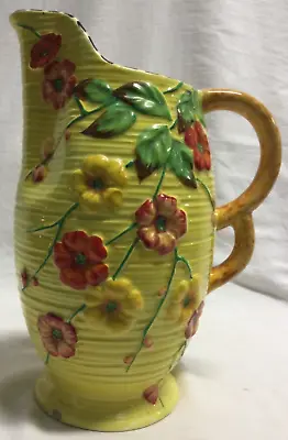 Buy Vintage Maling Pottery Yellow Floral Double Handled Jug Pitcher Vase No. 6234 • 24.99£